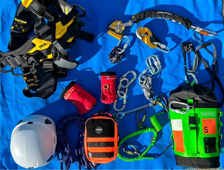 Rope Access Equipment on canvas